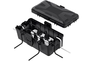 RISEMART Waterproof Electrical Box, IP54 Weatherproof Outdoor Extension Lead Dribox with 6 Cable Entries/Exits, 25 * 12 * 9.5cm Dry Box for Outside Socket, Electrics, Plug (Small, Black)