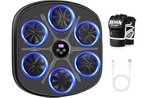 JUOIFIP Music Boxing Machine per Bambini e Adulti, Macchina da Boxe Musicale Bluetooth Intelligente con Guantoni da Boxe, Punzonatrice Elettronica a Parete per Home, Palestra, Allenamento, al Chiuso