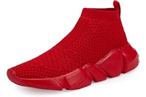 Piup Kids Trainers Boys Tennis Shoes Girls Running Shoes Knit Athletic Walking Shoes Breathable Lightweight Slip on Sneakers(Toddle/Little Kids/Big Kids)