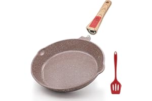 AIKENBBKK Poêle à Frire Antiadhésive en Céramique 26 cm, Poêle en Céramique Saine avec Poignée Amovible, Four & Lave-Vaisselle, PFAS PFOA & PTFE Libre