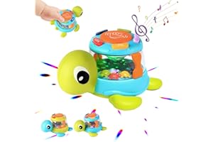 TOKIDARING Baby Toys 6 to 12 Months Mini Turtle Light Up Toys with Music Baby Sensory Toys Early Learning Baby Musical Toys for 1 Year Old Girls Boys 1st Birthday Gifts