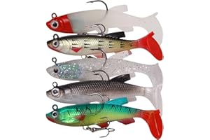 SYMPHONYW Fishing Lures, Soft Lures Swimbaits Jig Head Artificial Bait Sea Fishing Accessories for Pike Bass Trout Perch Saltwater Freshwater