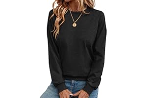 Onsoyours Pullover Damen Herbst Elegant Rundhals Langarm Sweatshirt Casual Oberteile Tops
