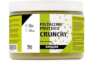 ‎AMZ BETTER EATALIAN by AMZ BETTER Protein-Pistaziencreme CRUNCHY 500 gr, Streichfähige Creme mit Pistazienstückchen, Süßer Geschmack, Ideal auf Brot, Zum Füllen von Desserts, Dubai Chocolate, Made in Italy