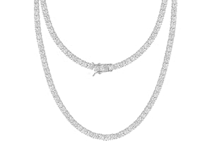 Michooyel Collana da tennis 3/4/5/6 mm, placcata oro/argento, catena da tennis da donna in argento, catena da uomo in oro con zirconi 5A, catena hip hop per uomini e donne, 40-60 cm