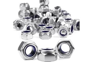 PYROCLASIA Dadi autobloccanti M10 in acciaio inox A2 V2A, 20 dadi esagonali DIN985, dadi esagonali Niro