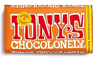 Tony's Chocolonely - Czekolada mleczna z karmelem i solą morską - tablica czekolada z kawałkami karmelu - 32% kakao - 1 x 180 g - Belgium Fairtrade Chocolate