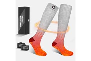 SUN WILL Calze Riscaldate per Uomo e donna Calzini Elettrici 7.4V 2200MAH Batteria Ricaricabile Scaldapiedi Invernali per Sport Esterno Pesca Escursionismo Ciclismo Caccia Calze Calde Interni ﻿
