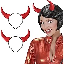 Cornes De Diable Réalistes 3d Cornes De Démon Rouge Brillant Isolées