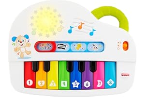 Fisher-Price Mon Piano Rigolo, jouet interactif musical et lumineux avec modes de jeu apprentissage et musique, pour bébé dès 6 mois, GFK11