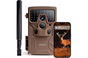 iZEEKER Fototrappola 4G LTE, Fotocamera Caccia 2K 14MP con LED invisibili da 940 nm, Avviso in Tempo Reale Angolo di Rilevamento 120° Tempo di Trigger 0,1s IP66 con Scheda SIM e Scheda SD da 32GB