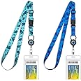 MNGARISTA Cruise Lanyards, Adjustable Lanyard with Retractable Reel, Waterproof ID Badge Holder for All Cruises Ships Key Cards, 2pack