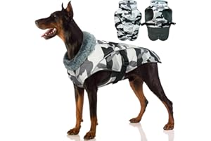 PUMYPOREITY Veste Hiver de Chien, Manteau d'hiver pour Grande Chien Veste Polaire Vêtements d'hiver Manteaux Réfléchissants Imperméables Pull Chien Petite Taille(Camouflage, L)