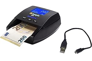 beeplo b330 - Detector de Billetes Falsos - con 100% de Fiabilidad BCE y BE - Verificación Automática y Simultánea de 5 Divisas EUR, GBP, CHF, NOK, SEK (Sin Batería + Cable Actualización)