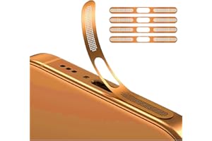 GIOPUEY Mesh Staubdichter Aufkleber für iPhone 17 Pro, 4 Stück Integrierter Schutzlautsprecher und Ladeanschluss,Anti Dust - orange