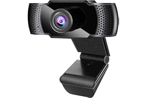 Anykuu Webcam 1080 P Full HD Webcam pour PC Caméra Ordinateur avec Microphone USB 2.0 Compatible avec Windows pour Chat Vidéo Enregistrement Skype FaceTime Conférence Étude
