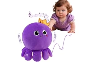 Own1one 4-IN-1 Dancing Octopus baby toys 0-6 months Toy, Crawling Plush Interactive Toy with Music, Record & Replay Sensory Baby Toys 6 to 12 Months Birthday Present Gifts