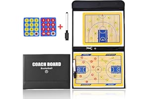 JasCherry Basketball Taktiktafel Magnet, Professional Basketball Taktikmappe, Faltbares und Tragbares Taktikboards für Schiedsrichter & Trainer, mit Radiergummi und Markierungsstift