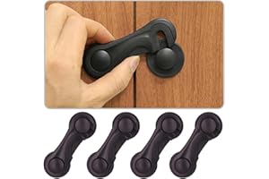ACZYQWS Cabinet Locks for Babies and Child Safety, 4 Pack Childproof Latches with Adhesive for Drawer Cupboards Closet and Pantry Door, Baby Proofing Fridge Lock for Protecting Kids Toddlers and Infants.