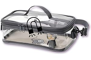 fantifant Magnetboden-Tasche für Tonies Hörfiguren - Transparente Aufbewahrung für Hörfiguren mit Magnet - Transporttasche für ca. 25 Toniefiguren - elefantengrau