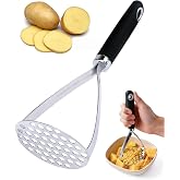 Acual Potato Masher Stainless Steel 430 26 cm Masher Masher Without Clumps | 26cm 430 Stainless Steel Potato Press, Ergonomic