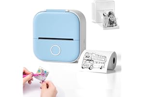 HIDRUO Doodle Dash Printer, Note Buddy Doodle Dash, Inkless Sticker Printer, Fast Printing Portable Mini Thermal Printer for Learning Assistance, Study Notes, Memo, Fun, Work, Journal (Blue)
