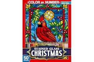 Christmas Magic Stained Glass Color by Number: 50 Festive Designs for a Joyous Holiday Season