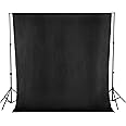 Amazon Basics Professional Black Screen Backdrop Cloth (8x9 ft) | Suitable for Photography, Photoshoot, Product Photography, Live Streaming, Zoom Meetings, VFX Editing | Pack of 1 (Black)