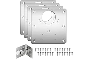 INNOVESS Cabinet Hinge Repair Plate Kit, 4Pcs Hinge Plates & 24 Screws Stainless Steel, Perfect for Kitchen Cupboards & Furniture Reinforcement Repairment