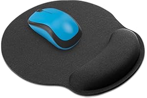 Mata1 Mouse Pad (Black), Soft-Padded Ergonomic Wrist Support, Travel-Friendly Mousepad w/Soft Memory Foam Cushion Gel Rest, Use for Office Desktop, Gaming Computer & Laptop