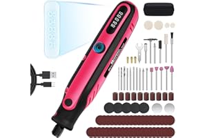 HARDELL Akku Mini Multifunktionswerkzeug, 4V Rotationswerkzeug Set mit 5 Gang(Max 18000U/min), Digitalanzeige Gravurwerkzeug mit 86 Zubehör zum Bohren, Gravieren, Polieren, Schleifen, Schneiden-Rosa
