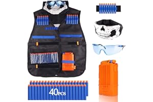 Funklu Kit di Giubbotti Tattici per Bambini, Giubbotti Tattico per Nerf N-Strike Elite Series Gun Games, Gilet Nerf Elite per Nerf N-Strike Serie Elite, Regali di Giocattoli per Bambini Esterno