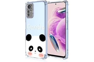 RankOne Coque de Téléphone Convient pour Redmi Note 12S (6.43" inches) Transparent TPU Silicone Color Drawing Pattern Case - Panda