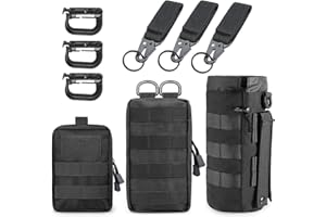 MUCHER 3 Pack Molle Tasche Taktische Hüfttaschen EDC Utility Bauchtasche Hüfttasche mit 3 Haken und Schlüsselanhänger für Outdoor Wandern Jagdcamping Training