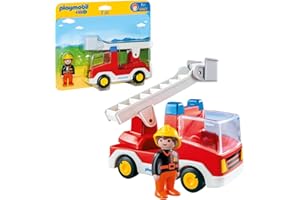 Playmobil 1.2.3. - 6967 - Camion de pompier avec échelle pivotante