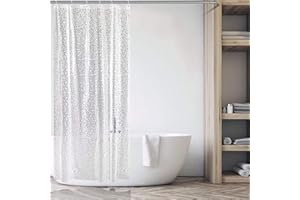 Carttiya Cortinas de Ducha, 100% EVA Impermeables, sin PVC, sin Cloro, sin Moho, 180 cm x 180 cm, Transparentes