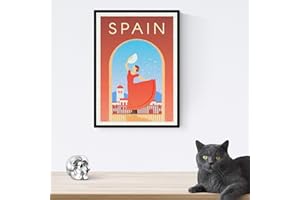 Nacnic Spain foil. Vintage style. Poster city colors. Ad Spain Size A3