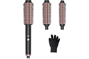 OKWRAP Thermal Brush, 30/38/45mm Thermal Brush set, 3 Ersatzbürsten Hot Brush Rundbürste, Wärmebürste mit 110–190 ℃ Digitalanzeige, Thermo Bürste für Wurzelvolumen und Lockere Locken, Dual-Spannung