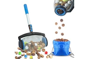 zozen Nusssammler, Walnuss Sammler, Seitlicher Öffnung Dump; Pecan Picker Upper. Anwenden auf Hickory Nüsse, Spiked Balls, Kastanien, Nerf Darts, Golf, Objekte 2.5cm bis 6.5cm; Pollänge 1.4m (Large)
