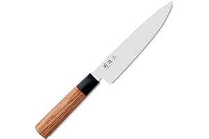 KAI Seki Magoroku Redwood coltello multiuso 15,0 cm lunghezza lama - acciaio inossidabile Carbon 1K6 con 57 (±1) HRC - lama lucidata a specchio - legno Pakka Red Wood - fatto a mano in Giappone