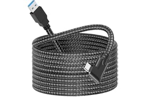 dethinton USB C Link Cable 5m Nylon Braided, Compatible for Oculus Link Cable, Virtual Reality Headset Cable Compatible for Oculus Quest 2 and Quest to a Gaming PC, USB 3.2 Gen 1 5Gbps 3A