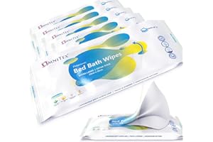 60x Omnitex Extra Thick Premium Bed Bath Wipes - Microwaveable | Extra Large, Rinse Free Body Cleansing for Elderly | With Aloe Vera & Vitamins | Cleanse & Protect | Paraben & Alcohol Free | 5x 12pk