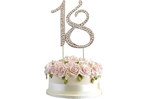 ETERSPR 18 Número Rhinestone Cake Topper, Topper Tarta Decoracion, para Aniversario, Decoración de Fiestas, Decoración de Tartas de Cumpleaños (Dorado)