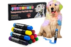 CMANLNYK 12 Colors Dog Hair Dye Crayons - Non-Toxic & Washable Dog Hair Dye Chalk, Temporary Hair Color Painting Pens for Dogs, Cats, and Horses Grooming, Giftfor Pet Styling Halloween Christmas Birthaday