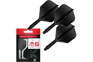 Target Darts Plumas y Cañas Integradas K Flex, No.6 | Paquete de 3 K-Flex - No.6, Kflex, Pluma y Caña Moldeadas Todo en Uno Longitudes: Corto, Intermedio y Medio | Accesorios Profesionales para Dardos