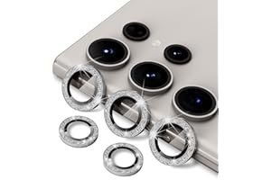 WoPail Kameraschutz Kompatibel mit Samsung Galaxy S25 Ultra, Glitzer Kameraschutz, HD-Klarheit 9H Gehärtetem Glas Kratzfest Individuell Metallring Kamera Panzerglas für Galaxy S25 Ultra Titangrau