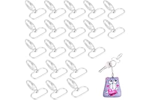 Huybaa 20 PCS 33 mm mosquetón Bolso, Llavero de aleación de Zinc, llaveros, mosquetón de Plata pequeña, para el Bricolaje, proyectos de Costura, Mochilas, Bolsos