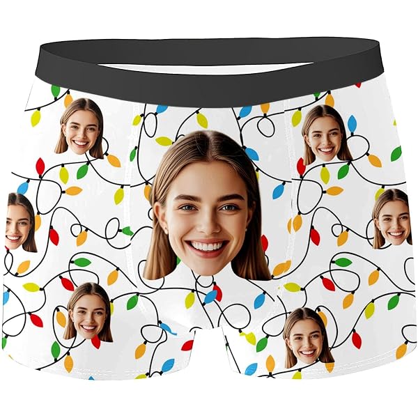 Boxer Uomo Natalizi Personalizzati Con Foto – Cotone Elasticizzato, Taglie S-3XL, Regalo Divertente Per Natale E Capodanno