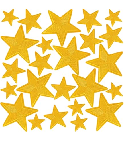 Set Of 3 Black Star Ron On Sew On Embrodered Patch Applqués Badge - Etsy - Foto 9