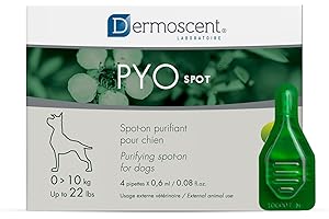 PYOspot Spot-on pour Chiens 0–10 kg | Soin Purifiant Naturel de la Peau | Soutient l’Équilibre du Microbiote Cutané | 4 Pipettes 0,6 ML | Dermoscent